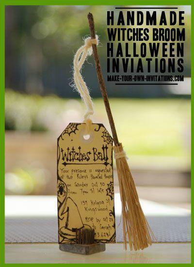 Handmade Halloween invitation - in yellow color