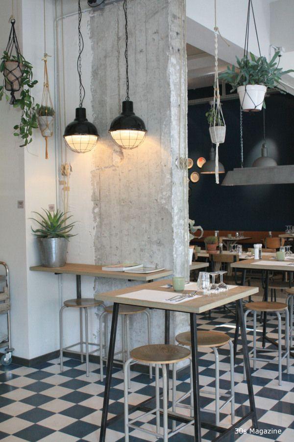 Industrial interior touches - in a white small cafe