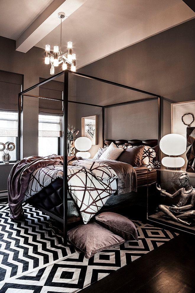 Luxurious dark bedroom - with ultra modern design