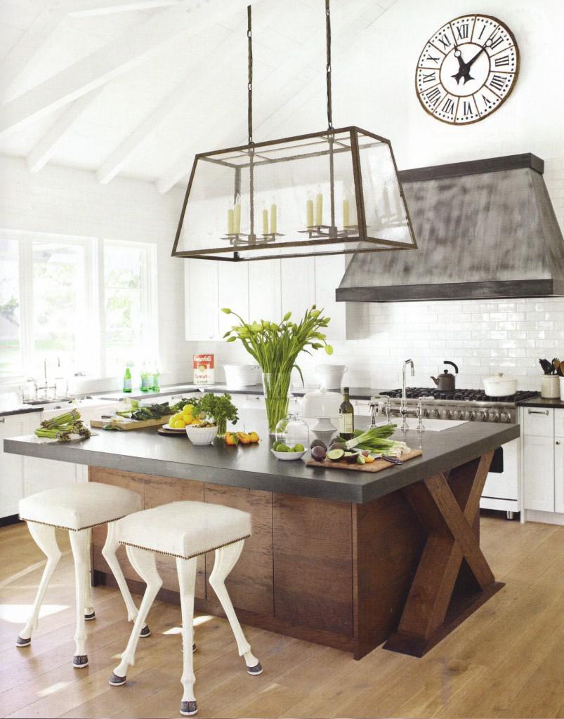 Modern chic kitchen - with clock above the cooking area