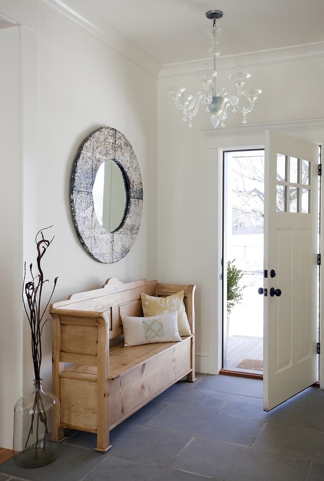 Modern classic entryway bench - made of wood