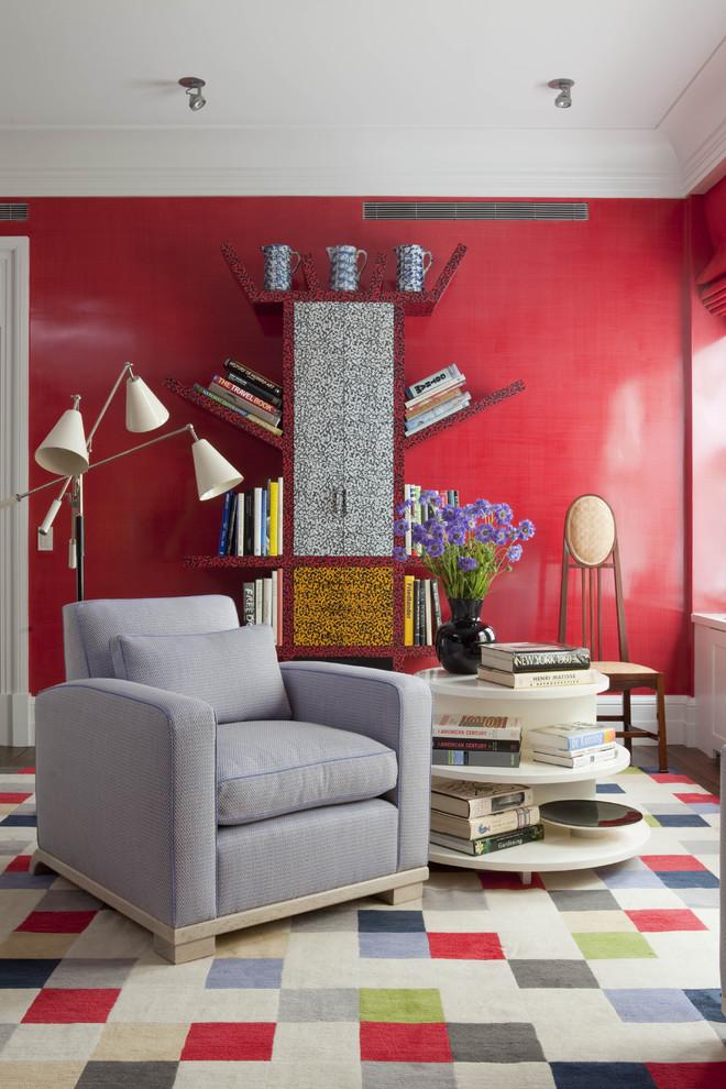 Modern red bookcase - with innovative urban design
