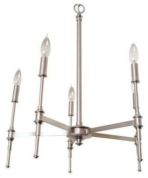 Modern stylish metal chandelier - with bulbs looking upwards