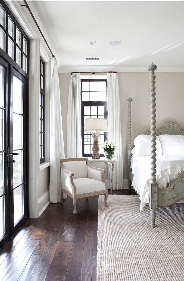 Modern traditional white bedroom - with sunny interior and lots of windows