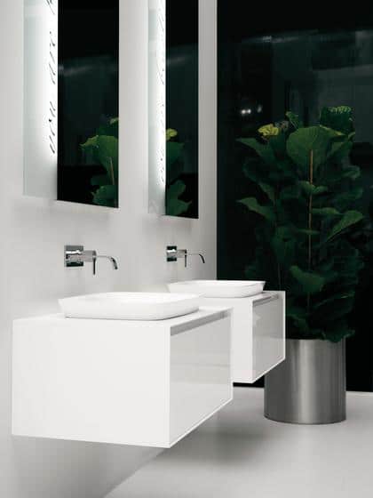 Modern white sink - with square shape