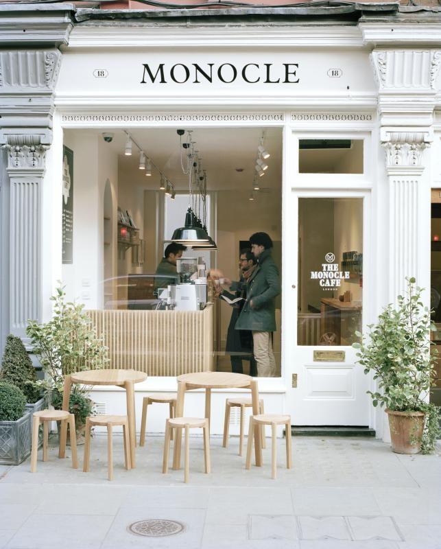 Monocle coffee shop - with small tables on the pavement