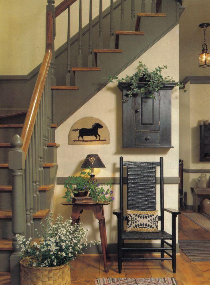 Old traditional staircase - with pretty decorations beneath it