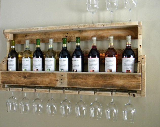 Pallet wine rack - with a refined collection of red and white wines