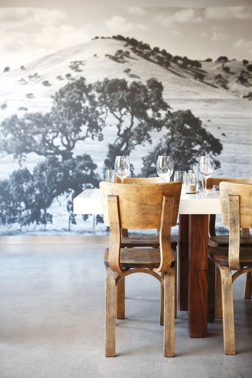 Stylish dining room - with impressive photo printed wallpaper