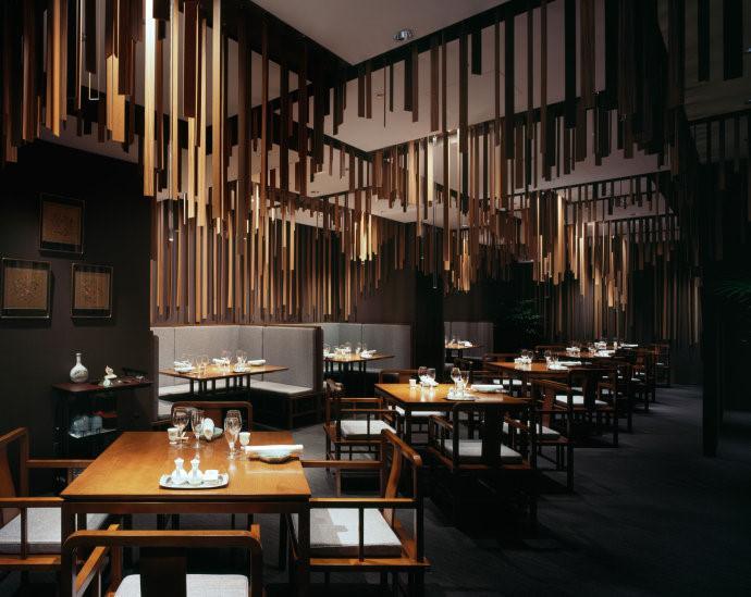 Stylish modern restaurant - with dark interior