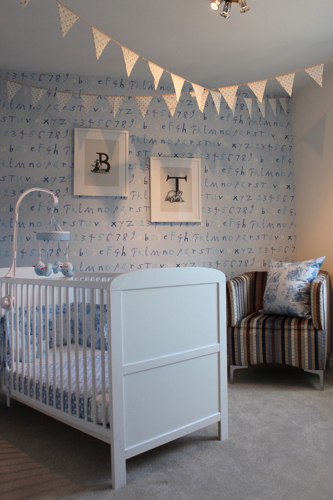 Traditional baby decor - paper garlands and wall art