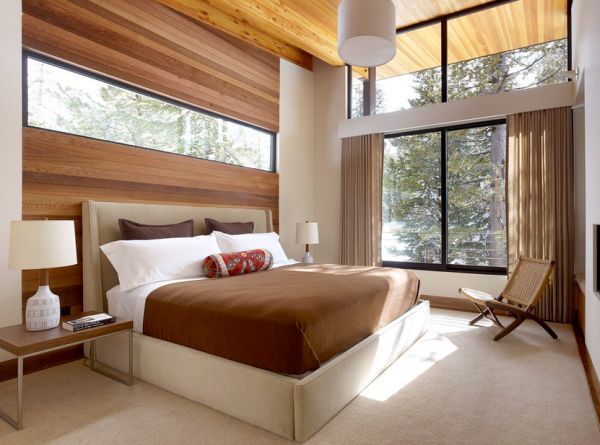 Wooden Inspired Feng Shui Bedroom With Brown Nuances And A