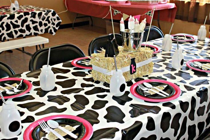 Baby shower centerpieces - on a holiday table