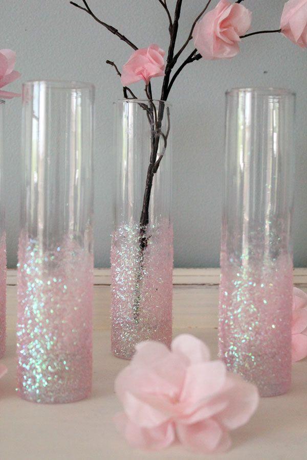Diy jars with flowers - for a bridal shower