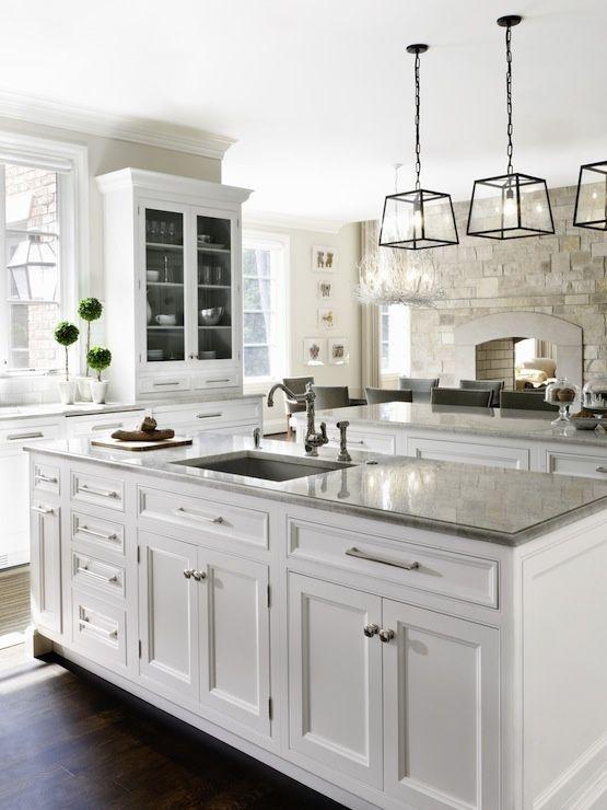 Modern traditional kitchen granite countertops - used on the island