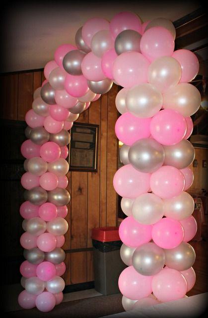 Pink arch made of balloons - for baby shower