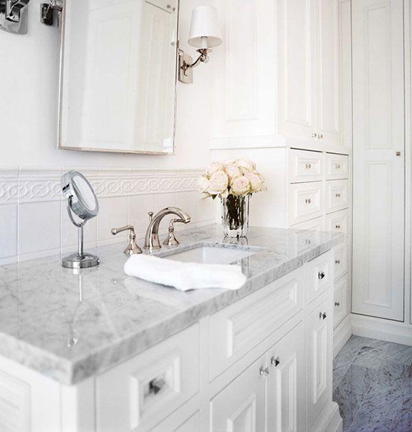 Traditional Bathroom Granite Countertops On A Small Vanity With