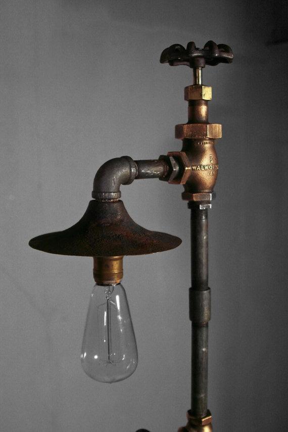 Vintage floor lamp - made of water tubes