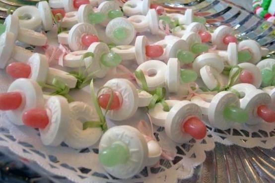 Baby pacifiers - green and red