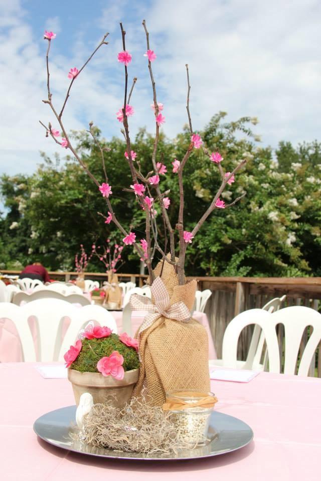 Baby shower centerpiece - made of tree branches