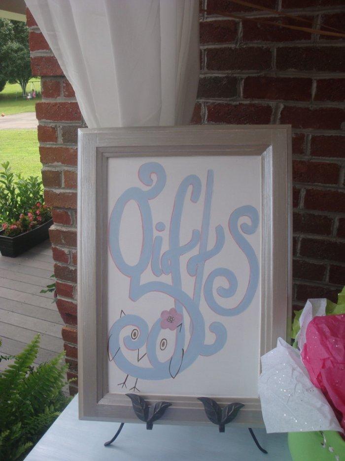 Baby Shower Gifts Sign Noting The Place For Gifts Founterior