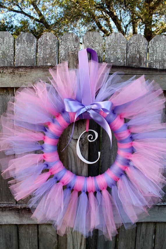 Baby shower wreath 11 - with purple ribbon