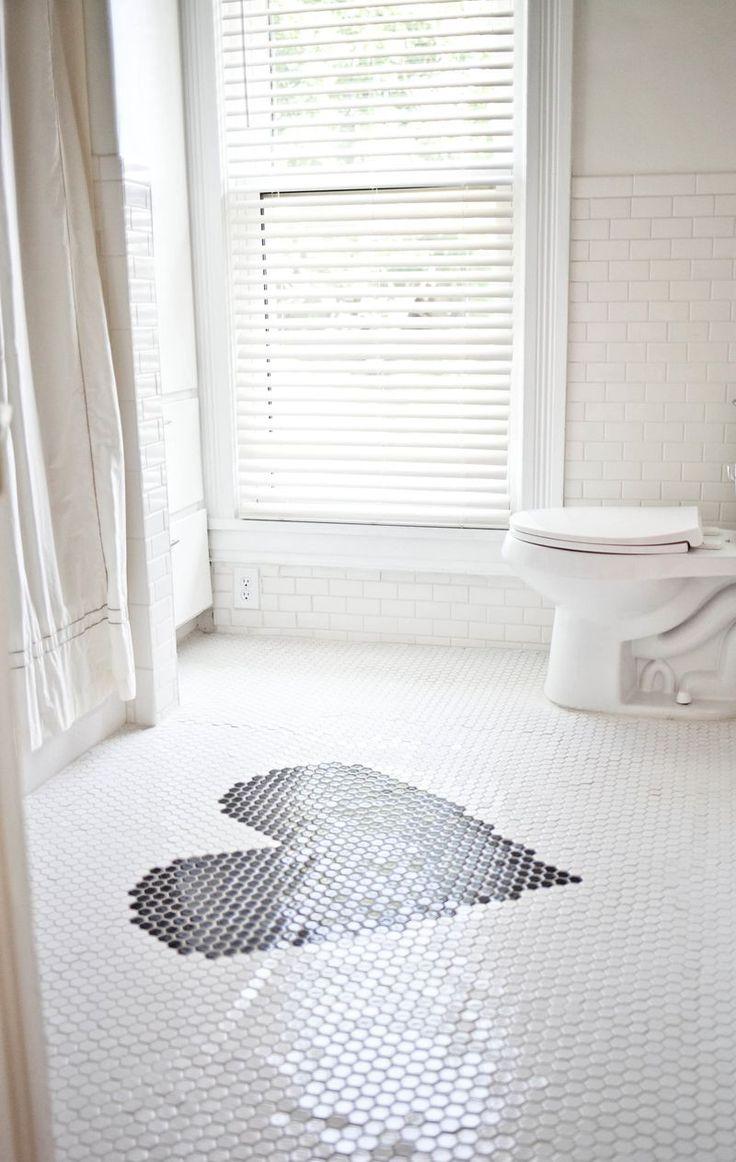 Bathroom floor tile patterns - in the shape of heart