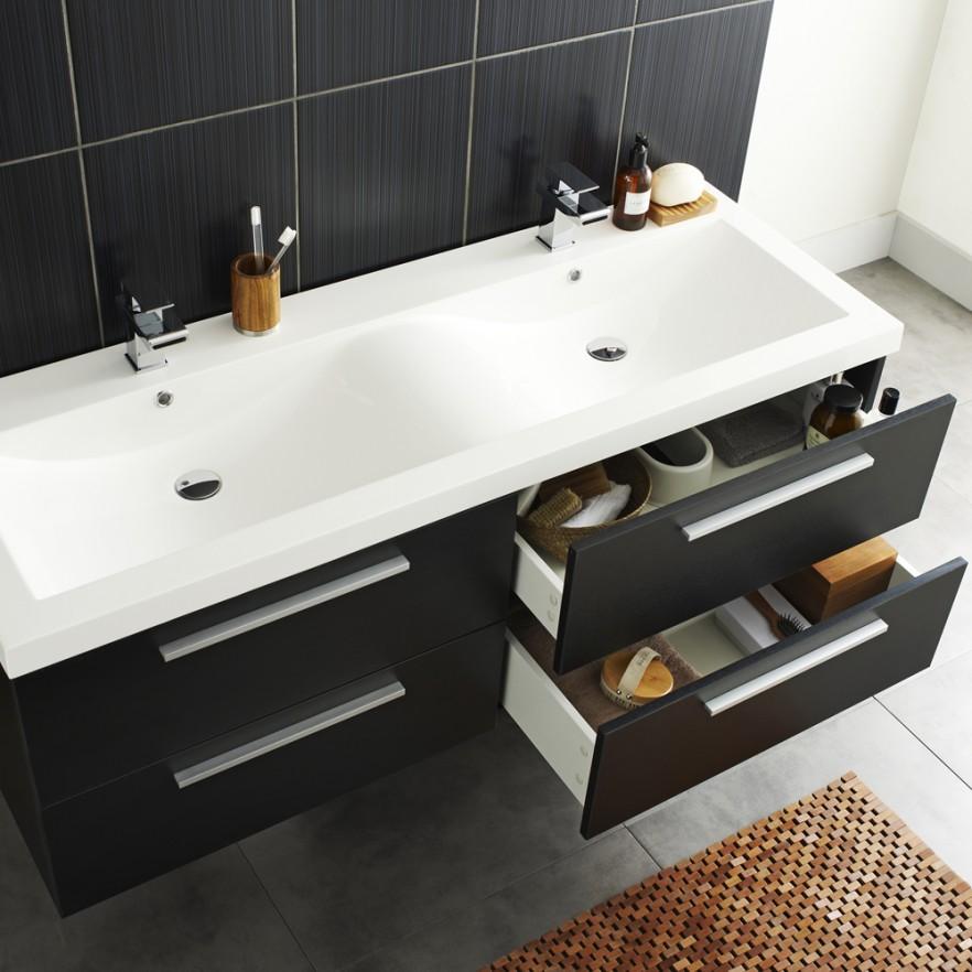 Black bathroom basin cabinets – with drawers for storage | | Founterior