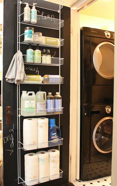 Black laundry rack - with lots of storage options