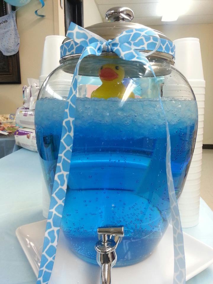 Boy baby shower - blue drink with duck