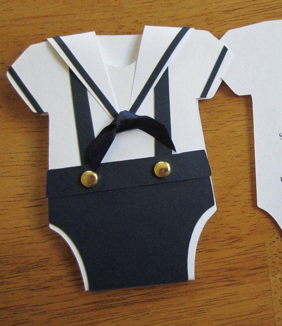 Boy baby shower invitattion - with male costume