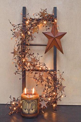 Christmas garland lights 2 - decorating a small ladder