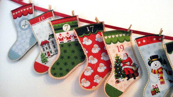 Christmas kids socks - in a row