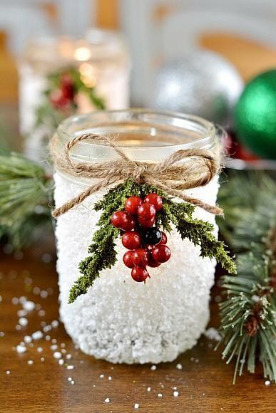 Christmas mason jar 1 - with ribbon and fruits