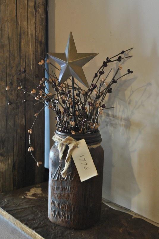 Christmas mason jar - with the northern star