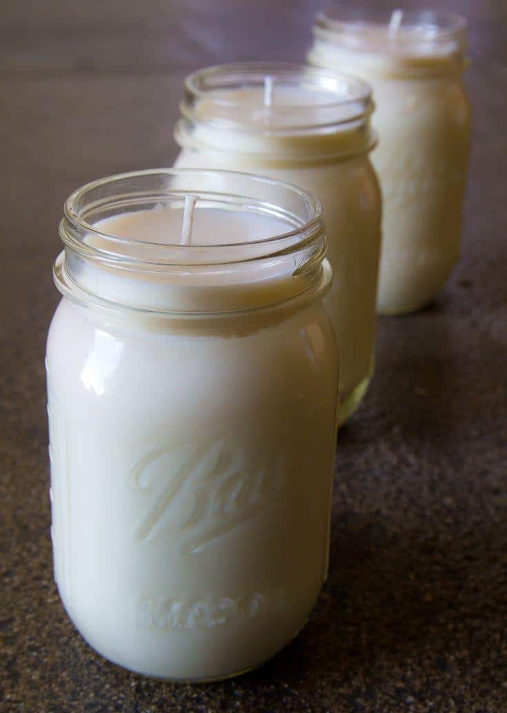 Christmas mason jarss 1 - turned into white candles