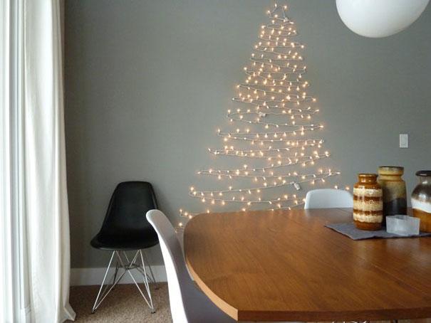 Contemporary Christmas tree - made of string lights