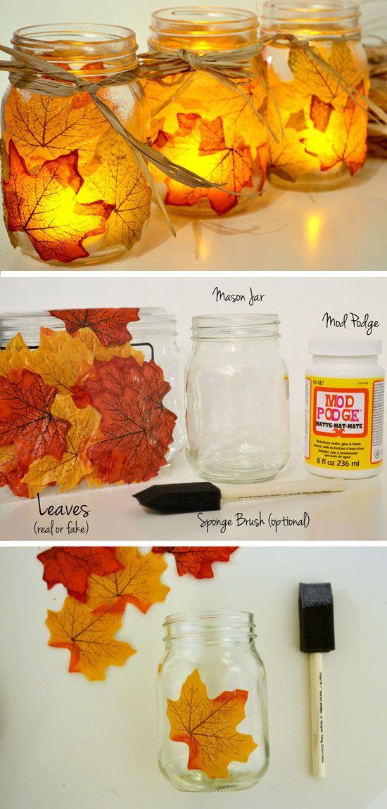 DIY Thanksgiving decoration - how to make unique jars