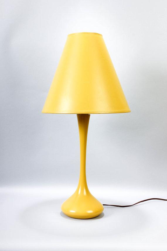 Danish design beside lamp - in vintage yellow