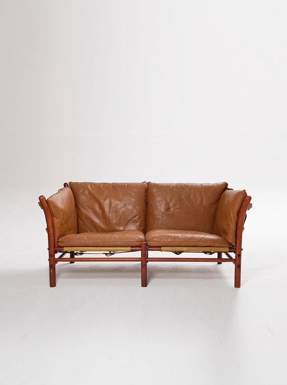 Danish design sofa - brown leather