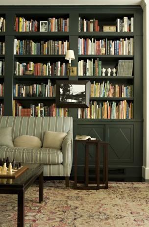Dark grey bookcase design – in a transitional room | | Founterior