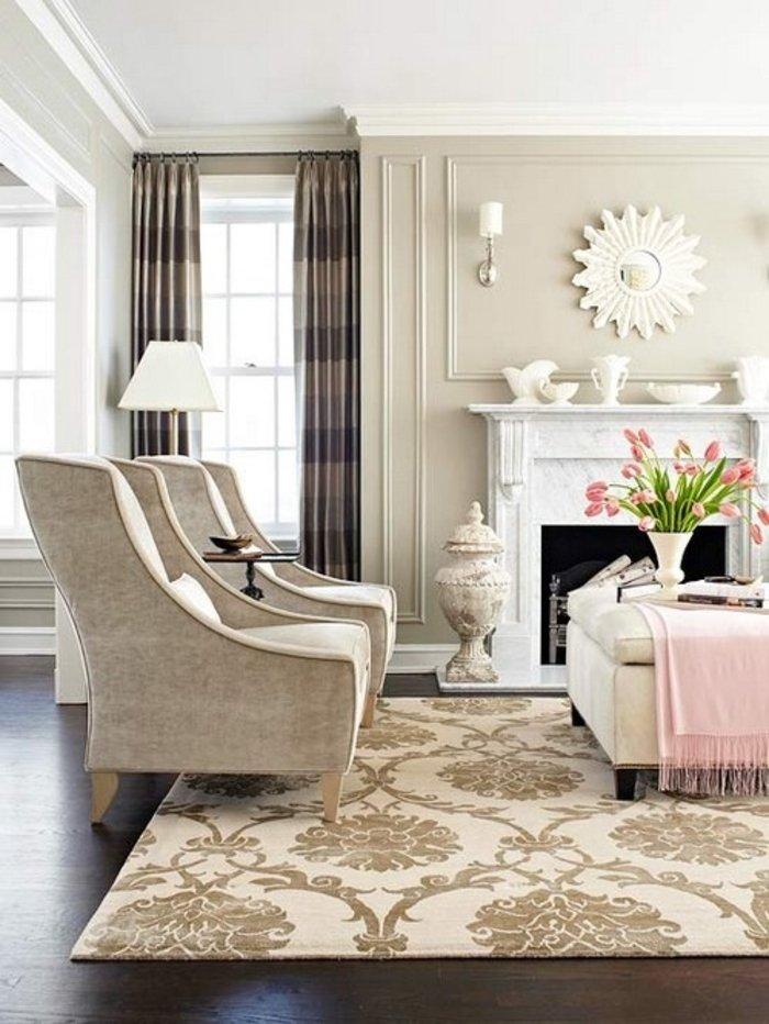 Living room area rug 18 - with mild creme design
