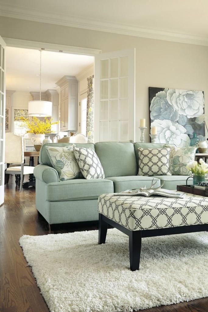 Living room couch 6 – with pale green traditional design | | Founterior