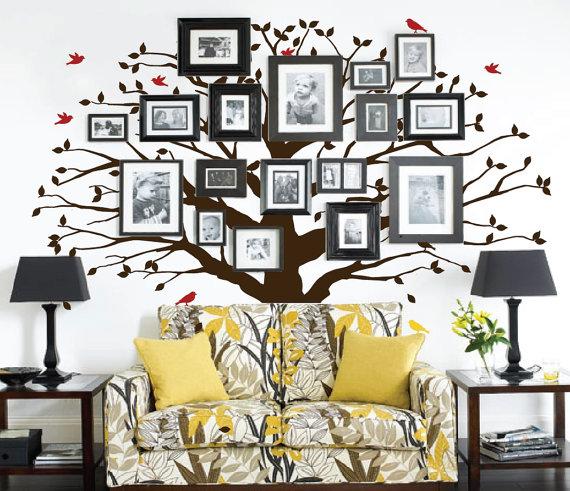 Modern wall tree - with old photos