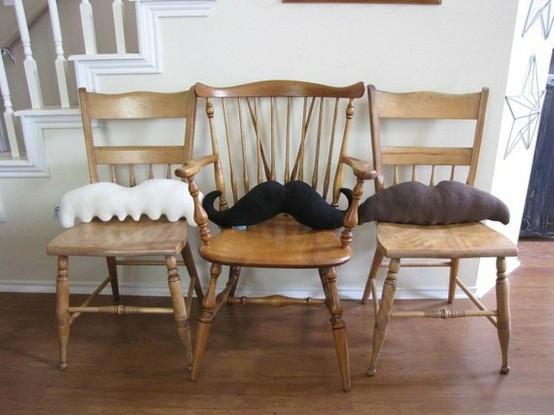 Moustache chair cushion - for decoration