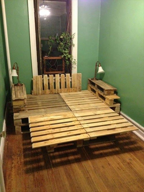 Pallet bed frame - made of four parts