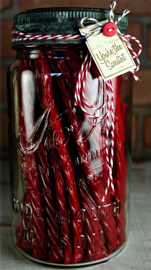 Shugar cane Christmas jar - full of sweets