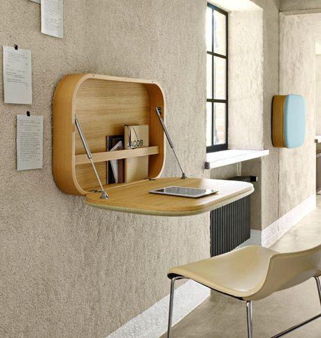 Small working desk idea - unfolding from the wall