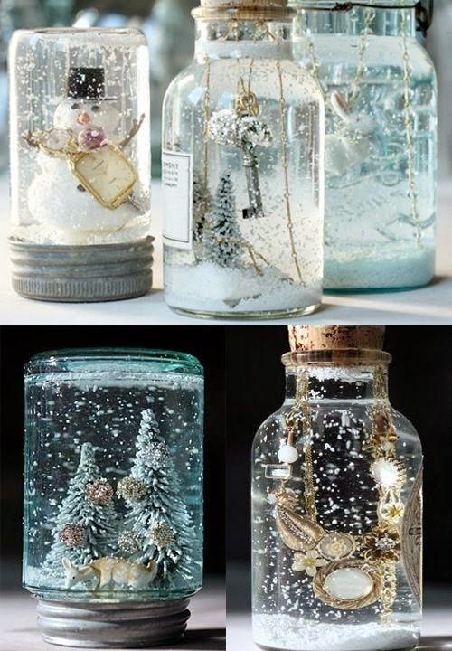 Snowmen Christmas jars - with snowflakes