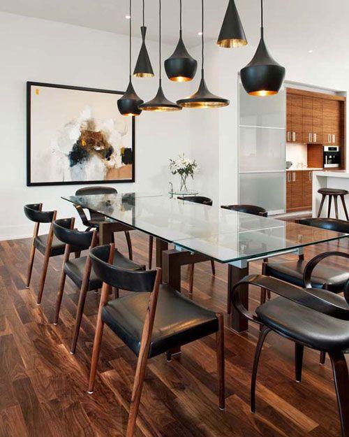 Stylish black contemporary set of pendants - in various shapes